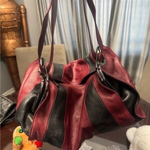 L.A.M.B. Red and Black Shoulder Bag / handbag